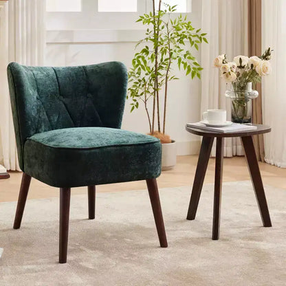 Sedia da pranzo Accent con gambe in legno imbottite, senza braccioli per sala da pranzo, camera da letto, soggiorno