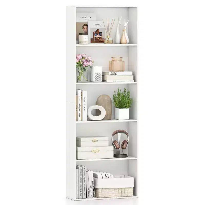 Costway 5-Tier Bookshelf Open Bookcase Freestanding Display Shelf Storage Organizer