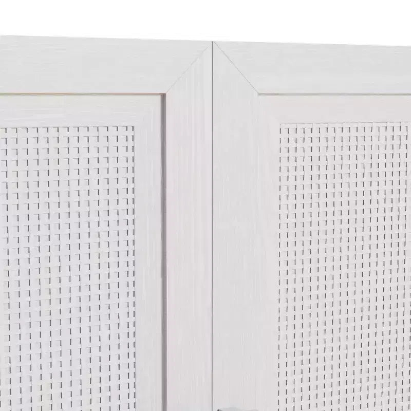 Credenza Nera con Cerniere Regolabili e Gestione Cavi, Mobile Contenitore Moderno