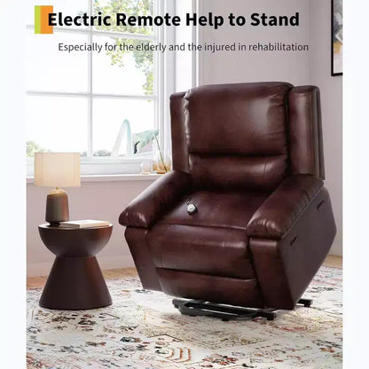 Poltrona reclinabile elettrica, poltrona Home Theater con supporto lombare, poltrona reclinabile in similpelle con schienale e gambe regolabili, poltrona reclinabile elettrica per anziani