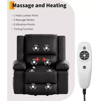 Poltrona reclinabile elettrica, poltrona Home Theater con supporto lombare, poltrona reclinabile in similpelle con schienale e gambe regolabili, poltrona reclinabile elettrica per anziani