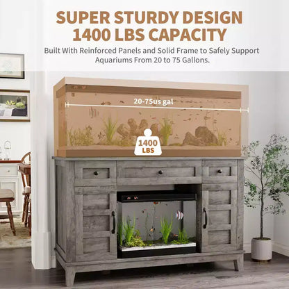 Supporto per Acquario da Fattoria da 55-75 Galloni, Supporto per Acquario con Presa di Corrente, Vaso per Pesci da 1400 libbre per Terrario di Pesci/Tartarughe/Rettili
