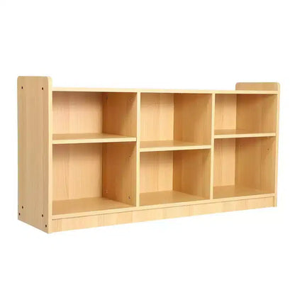 Scaffale Montessori, Organizzatore Giocattoli e Libri a 6 Scomparti con Divisori Regolabili, Libreria per Bambini con Finitura Naturale per Sale Giochi e Aule Scolastiche